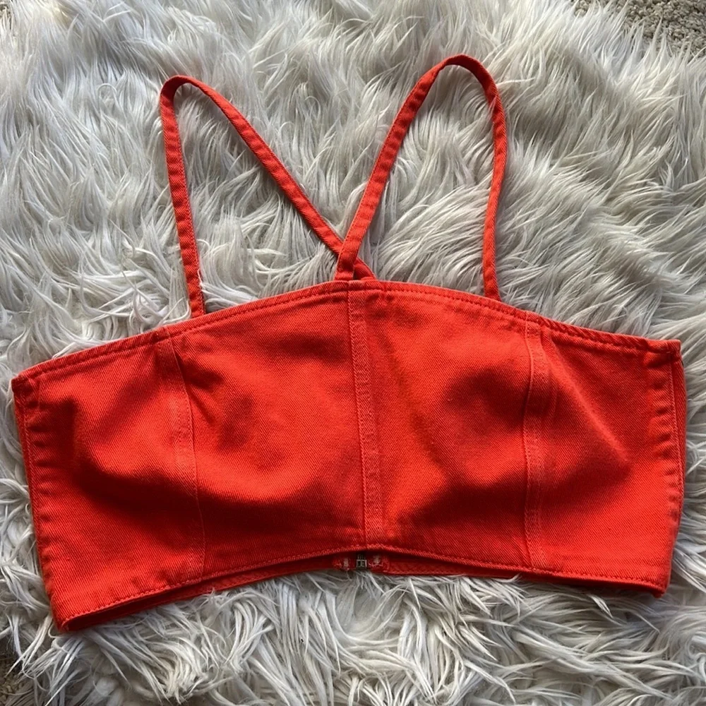 NWT Nasty Gal Orange Denim Corset